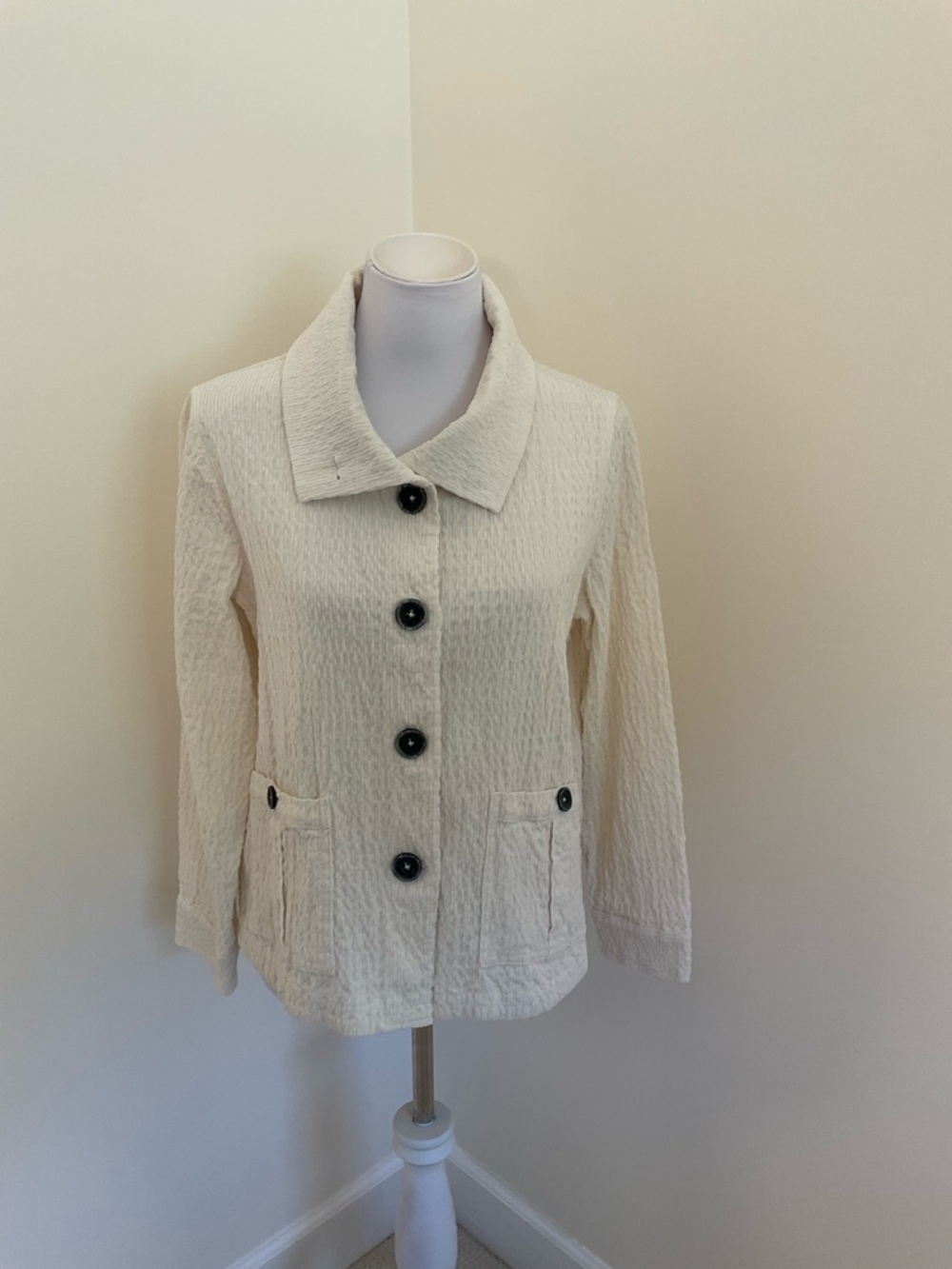 Habitat Clothes To Live In Cream Textured Long Sleeve Jacket